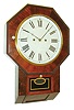 Atkins Clock Co., Bristol, Conn., "Octagon Drop XX", 30 day, time only, spring driven Type III movement with tin and spoked brass wheels in a rosewood veneer and ripple molded case with painted metal dial, c1859