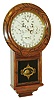 Welch, Spring & Co., Forestville, Conn., "Gale Drop Calendar Model No. 1" wall clock, 8 days, time and strike, spring driven movement with perpetual calendar, patented 1869 and produced from 1871 to 1874.  The movement is housed in a rosewood veneer case with faux rosewood graining around top and a reverse painted lower tablet.  The painted metal dial is marked "GALES PATENT Feb. 14th, 1871", c1871.