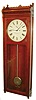 E. Howard & Co., Boston, Mass., "No. 72 Regulator" wall clock, 8 days, time only, weight driven movement in a cherry case with painted metal dial, c1880