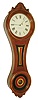 E. Howard & Co., Boston, Mass., "No. 7 Regulator" figure eight wall clock, 8 days, time only, weight driven movement in a walnut case with painted metal dial and reverse painted tablets, c1880