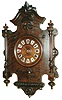 French carved walnut 8 day time and strike wall clock, c1910