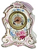 Ansonia Clock Co., New York, "La Hontan" Royal Bonn 8 day time and strike porcelain mantel clock, c1900