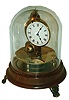 Horolovar Co., Bronxsville, New York, reproduction of the Briggs rotary pendulum timepiece, 8-day, bottom wind with glass dome, c1975