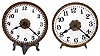 Clocks- 2 (Two) illuminated milk glass and brass 30 hour time only clocks, c1890