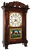 Lucius B. Bradley, Watertown, Conn., 8 day, time and strike weight Salem Bridge movement shelf clock, c1830