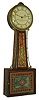 Massachusetts, 8 day, weight brass movement patent or banjo clock or timepiece with a dial signed: "Warrented by Wm. Cummens, Roxbury", c1825