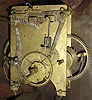 Unknown, 8 day, time and strike weight brass movement New Hampshire mirror clock, c1830.   Based on a similar looking movement found in "New Hampshire Clocks & Clockmakers" by C. Parsons, pg 232 the movement could be by Abiel Chandler, Concord.