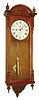 Seth Thomas Clock Co., Thomaston, Conn., "Regulator No. 6" wall clock, 8 days, time only, weight driven movement in an oak case with painted metal dial and brass pendulum bob and weight, c1890