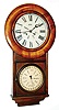 Welch, Spring & Co., "No. 2 Regulator", weight driven double dial calendar clock, with B B Lewis lower mechanism for month and date, and with central hand on time dial for days of the week,  with quality 2-wt timepiece movement at top, c1878.