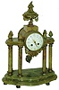 French green onyx 8 day time and strike 6-column mantel clock, A.D. Mougin movement, c1900