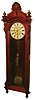 Seth Thomas Clock Co., Thomaston, Conn., "Regulator No. 16" wall clock, 8 days, time only, weight driven movement in a walnut case with papered metal dial, c1880