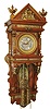 Ansonia Clock Co., New York, NY, "Antique Hanging" wall clock, 8 days, time and strike, spring driven movement in an oak case with ormolu appliques and embossed metal dial, c1904