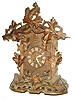 Black Forest German carved wood 8 day time and strike spring wound shelf cuckoo clock, movement stamped G.H.S., c1880