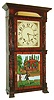 R. Smith, Hartford, Conn., 30 hour, time and strike weight wood movement carved column shelf clock, c1830