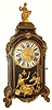 French, Louis XVI, large Boulle shelf clock, with inlaid engraved brass and ormolu mounts, the movement unsigned, a wide unit with tic-tac/anchor escapement and count wheel striking, silk suspension, c1780