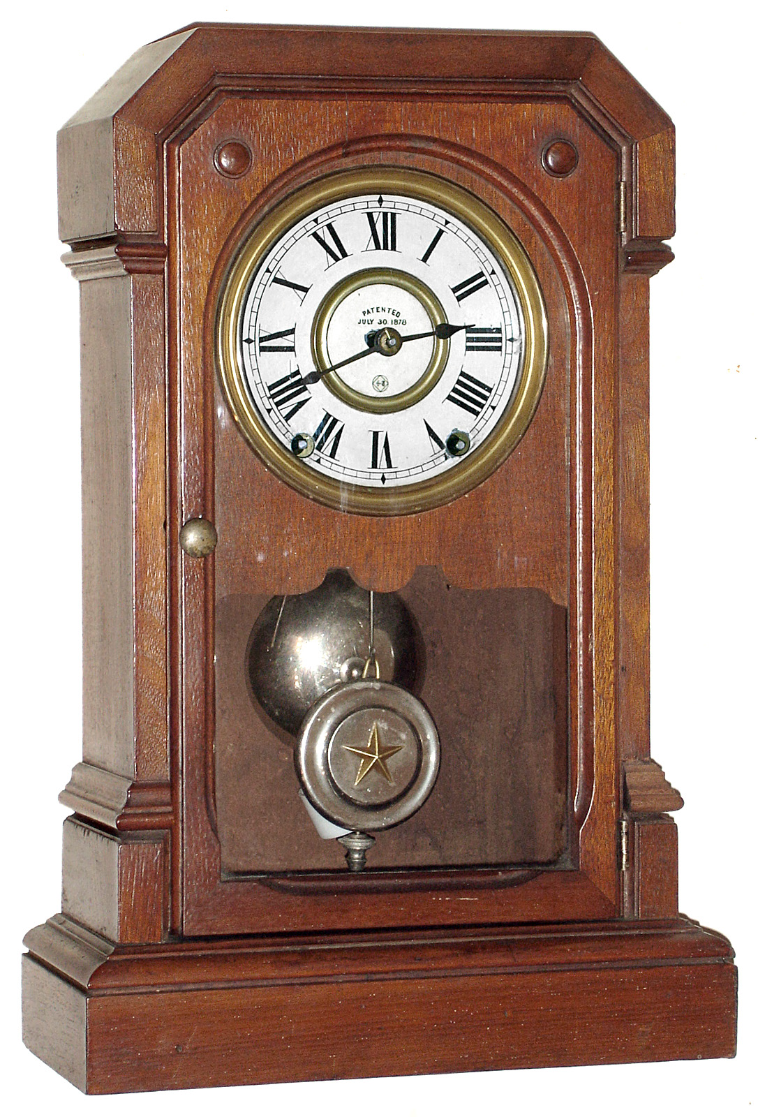 Seth Thomas Clock Co., Thomaston, Conn., "Troy V.P." walnut 8 day, time and strike city clock, c1880 — Antique Clocks Price Guide