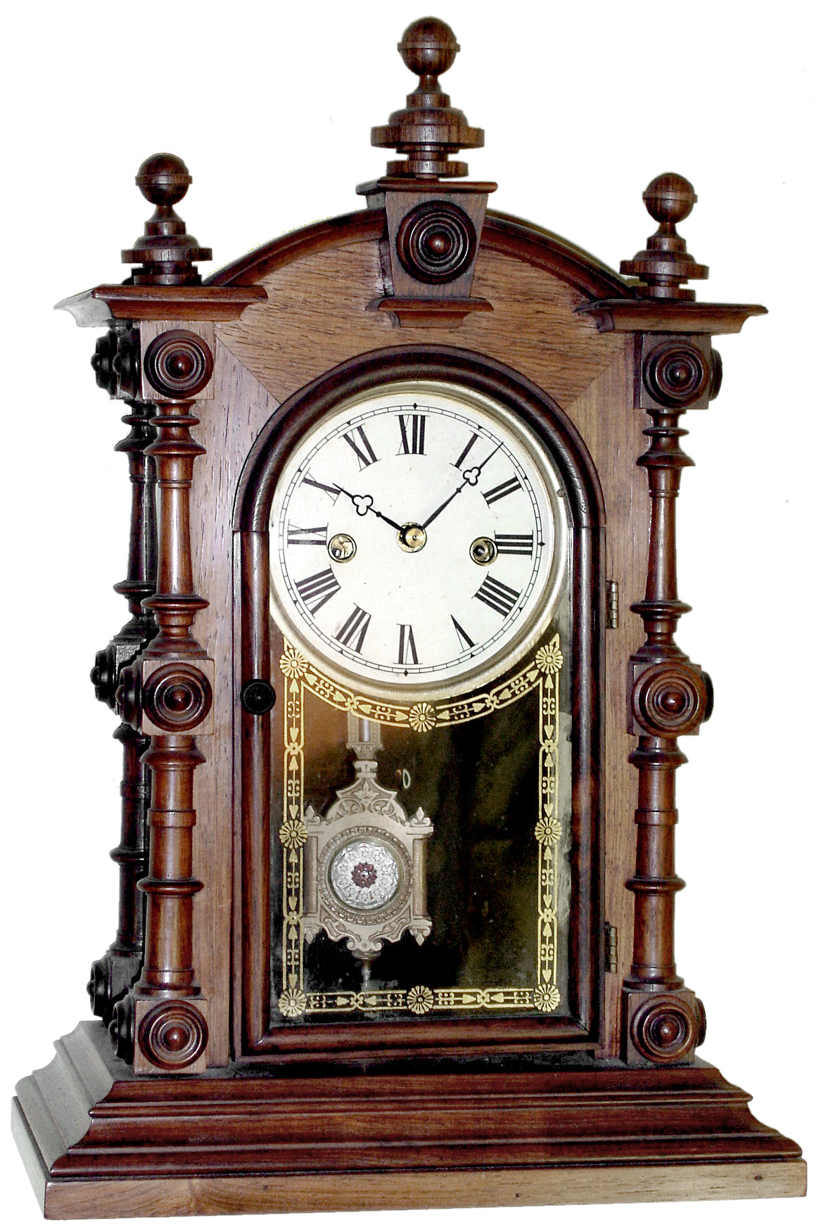 E.N. Welch Manufacturing Company, Forestville, Conn., "Patti V.P." mahogany 8 day, time and strike mantel clock, c1885 — Antique Clocks Price Guide