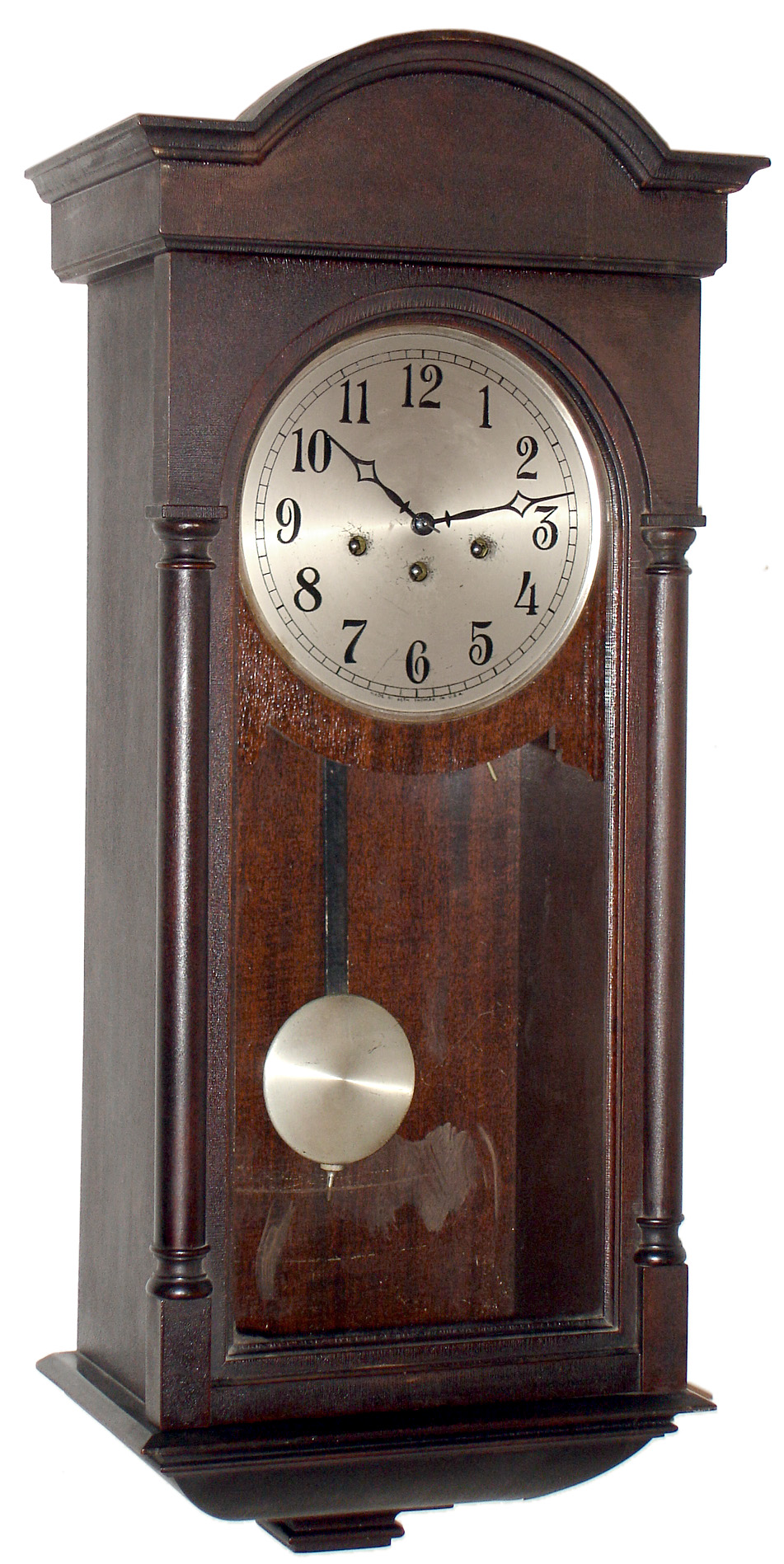 Seth Thomas Clock Co., Thomaston, Conn., "Chime Clock No. 102" mahogany 8 day Westminster chime wall clock, c1919 — Antique Clocks Price Guide