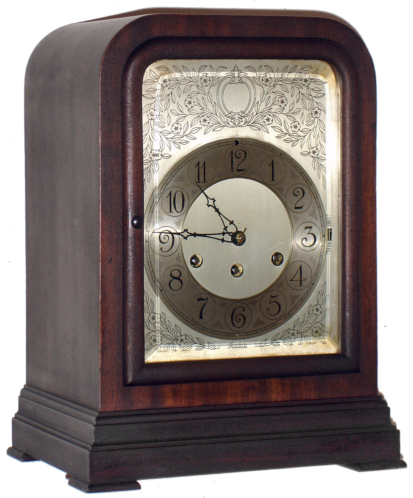 Herschede Hall Clock Co., Cincinnati, Ohio mahogany , 8 day, time and strike, Westminster chime mantel clock, c1925 — Antique Clocks Price Guide