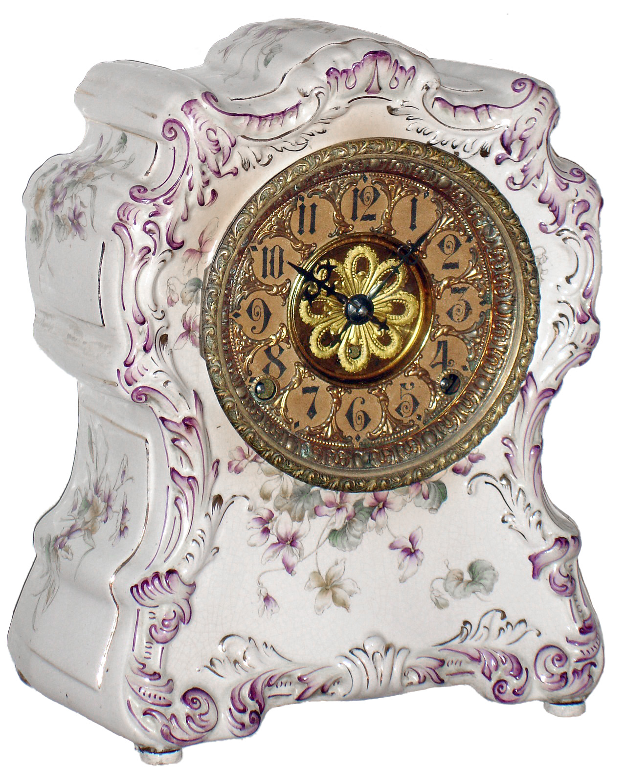F. Kroeber, New York, "China No. 17" 8 day, time and strike porcelain mantel clock, c1898 — Antique Clocks Price Guide