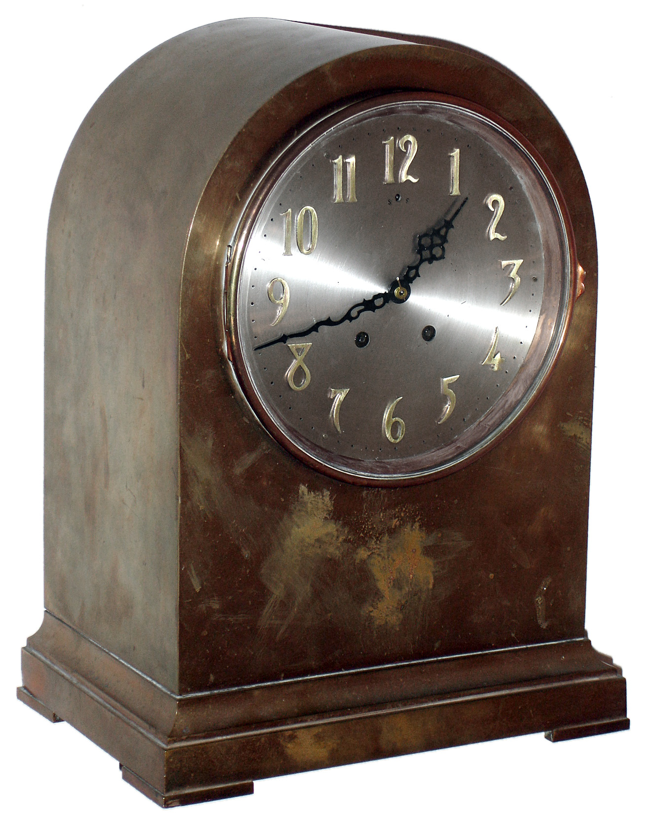 Seth Thomas Clock Co., Thomaston, Conn., "Doric No. 3" bronze 15 day time and strike mantel clock, c1913 — Antique Clocks Price Guide