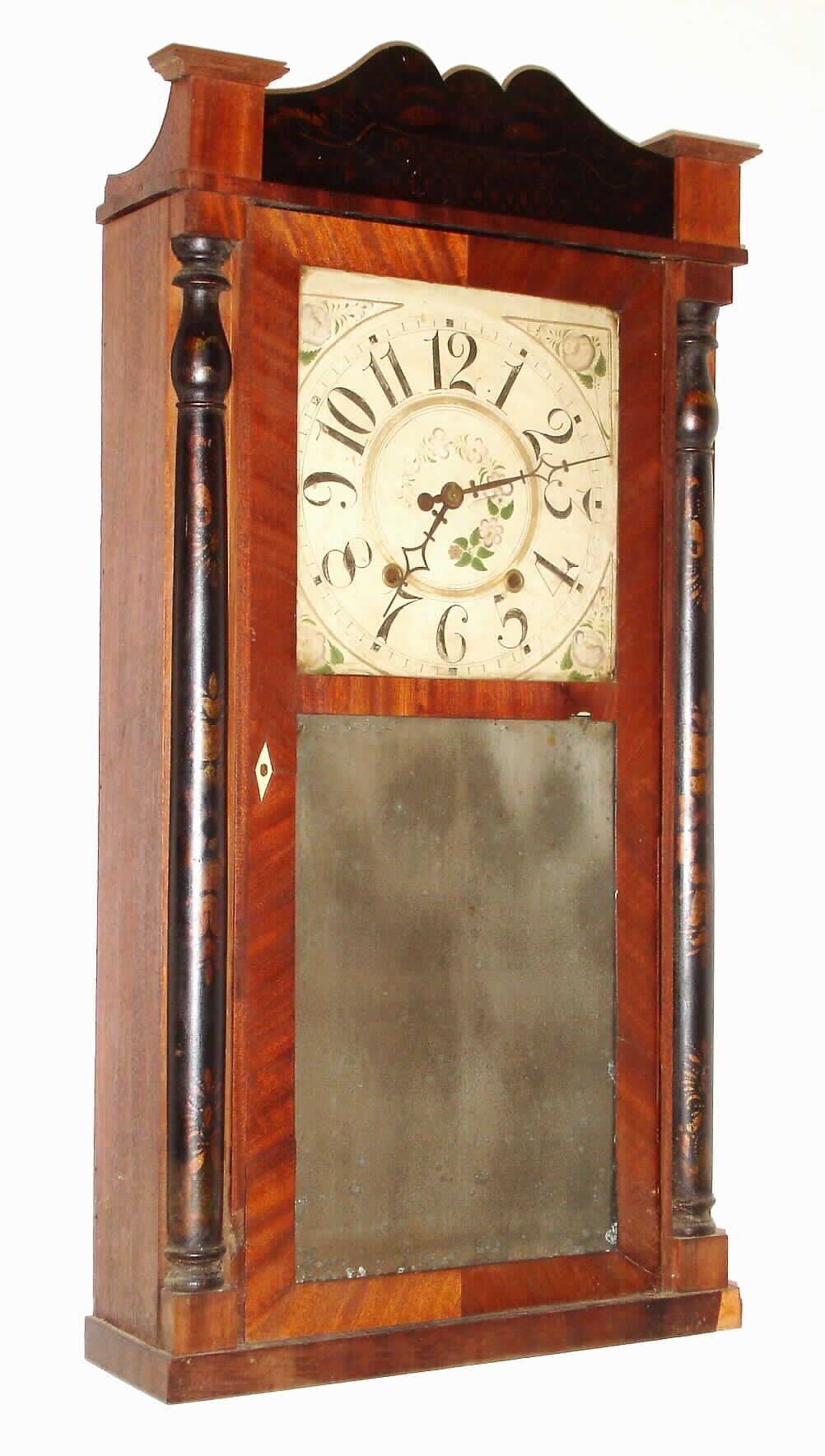 G. W. Bartholomew, Bristol, Conn., 30 hour wood movement half column and splat shelf clock, c1830 — Antique Clocks Price Guide