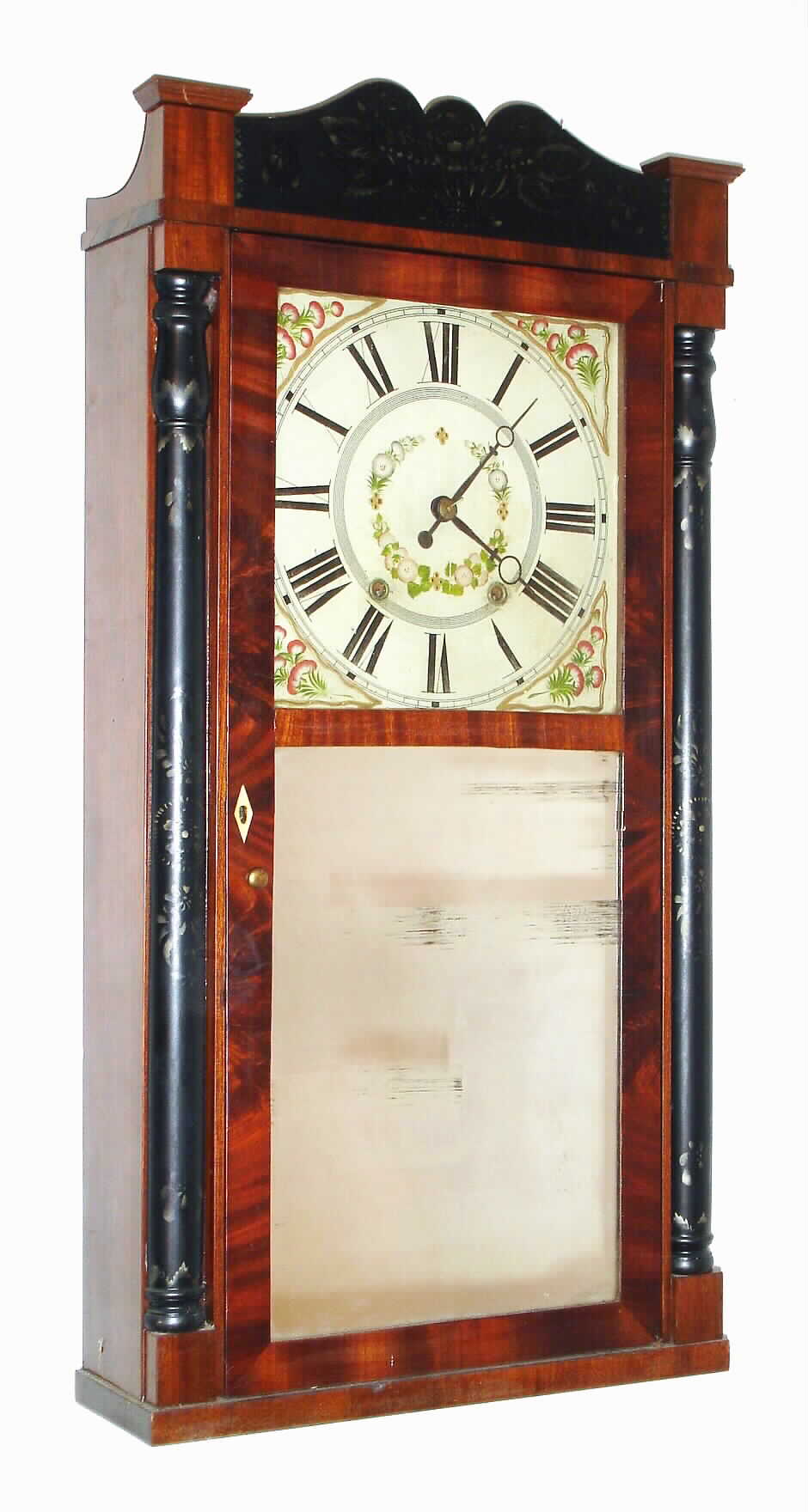Samuel Terry, Bristol, Conn., 30 hour wood movement half column and splat shelf clock, c1830 — Antique Clocks Price Guide