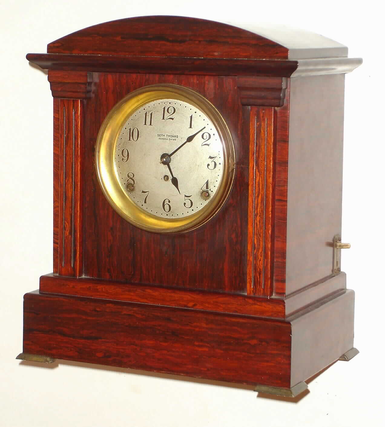 Seth Thomas Clock Co., Thomaston, Conn., "Chime Clock No. 7", time, quarter hour strike on four bells Sonora chime mantel clock, c1914. — Antique Clocks Price Guide