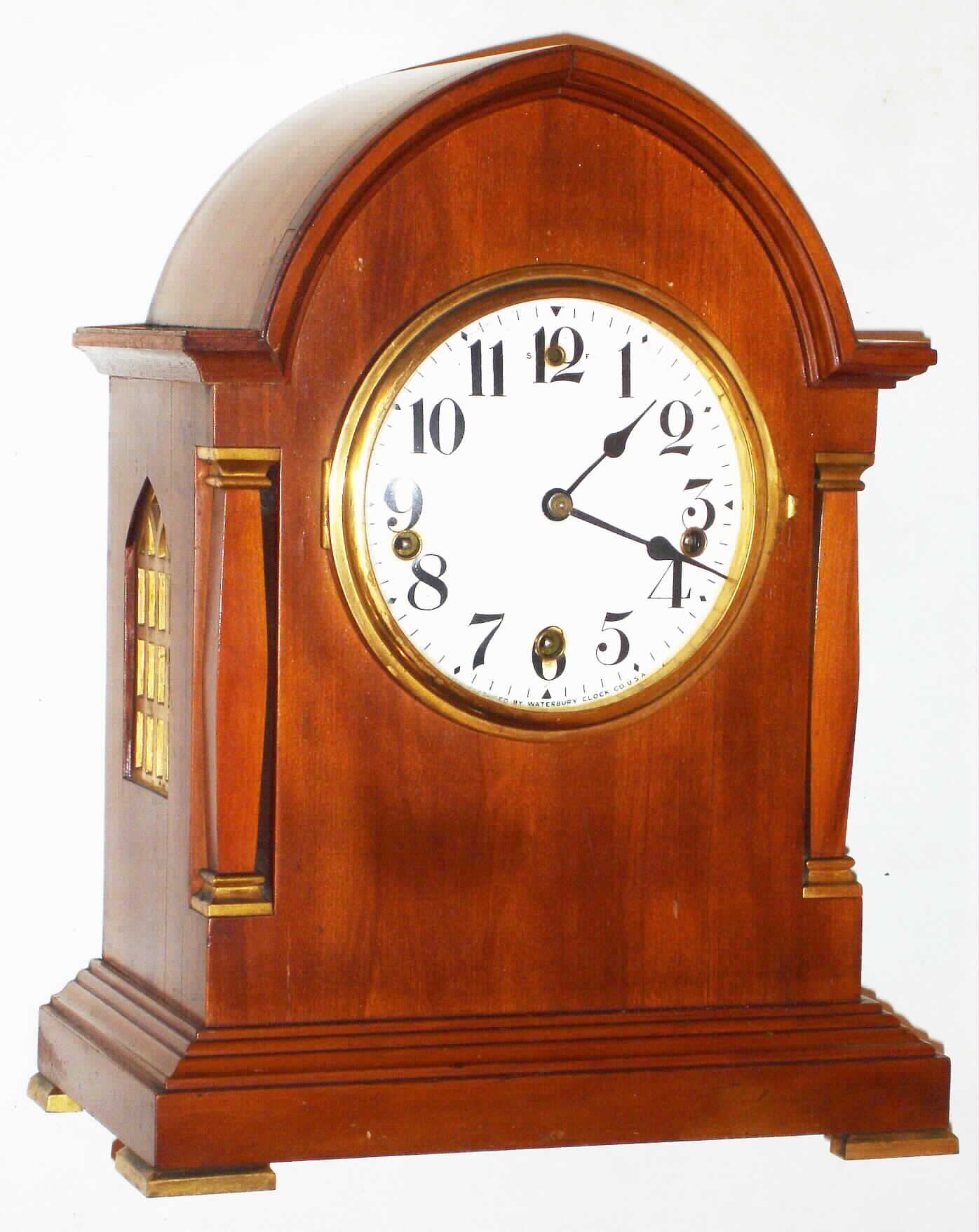 Waterbury Clock Co., Waterbury, Conn., "Chime Clock No. 501" walnut, 8 day ,Westminster chime mantel clock, c1917 — Antique Clocks Price Guide