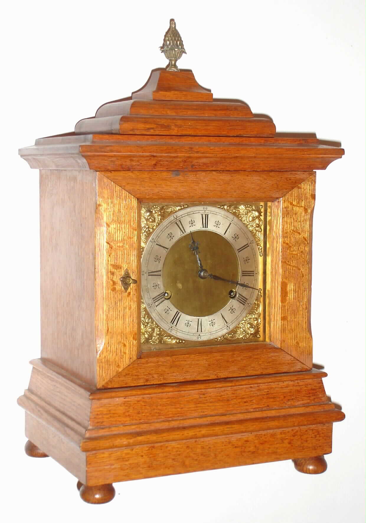 New Haven Clock Co., New Haven, Conn., "Chime No. 4", 8 day, time and strike, Westminster chime Wilcox patent mantel clock. Label inside the rear door reads: "Gunthers Chime Clocks Manufactured by The New Haven Clock Co." c1910. — Antique Clocks Price Guide