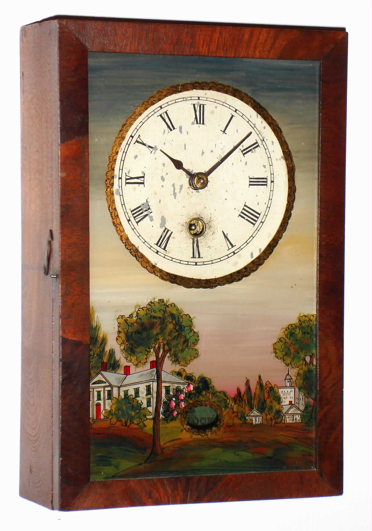 New England Clock Co., 30 hour mahogany "Cigar Box" shelf time piece, c1851 — Antique Clocks Price Guide