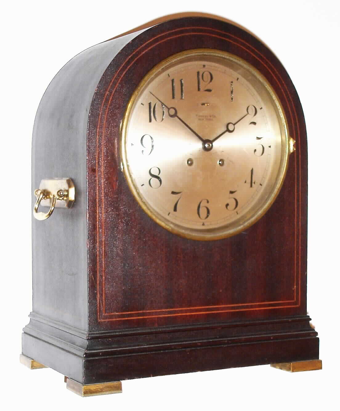 Chelsea Clock Co., Boston, Mass., "Doric", 8 day, time and strike, mahogany case mantel clock retailed by Tiffany and Co., Serial No. 35255, c1908. — Antique Clocks Price Guide
