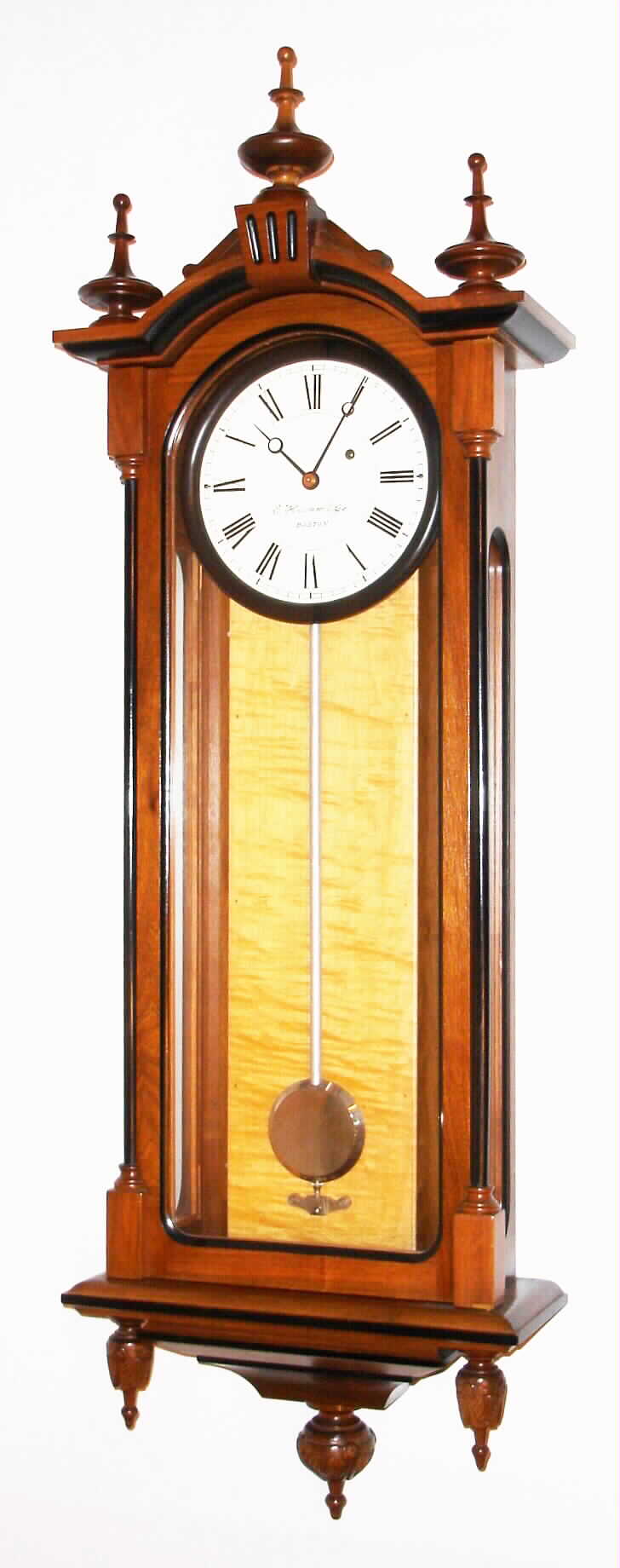 E. Howard and Co., Boston, Mass.,  "Regulator No. 59" (re-issue) , 8 day, time only weight driven movement stamped E. Howard and Co. Boston 59 and stamped with the serial no 405 and date of c1979. — Antique Clocks Price Guide