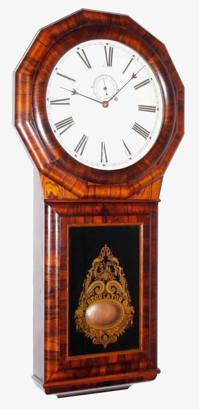 Seth Thomas Clock Co., Plymouth Hollow, Conn., "Regulator No. 1 Extra", 8 day weight driven rosewood veneered wall time piece, c1875 — Antique Clocks Price Guide