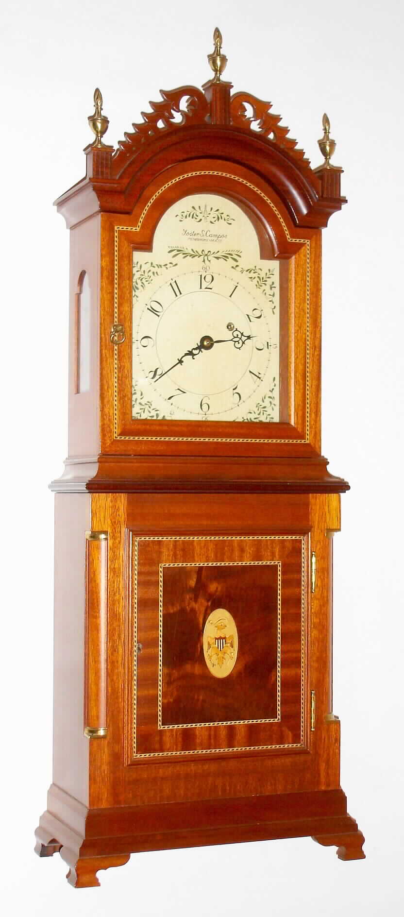 Foster Campos, Pembroke, Mass. , 8 day, Massachusetts Shelf Clock reproduction with a drop off strike copied from an example by David Wood, Newburyport, Mass., No. 14 c1978 — Antique Clocks Price Guide