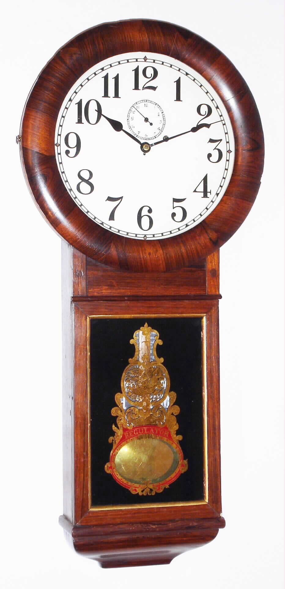 Seth Thomas Clock Co., Thomaston, Conn., "Regulator No. 1" rosewood grained 8 day weight powered hanging time piece, c1870 — Antique Clocks Price Guide