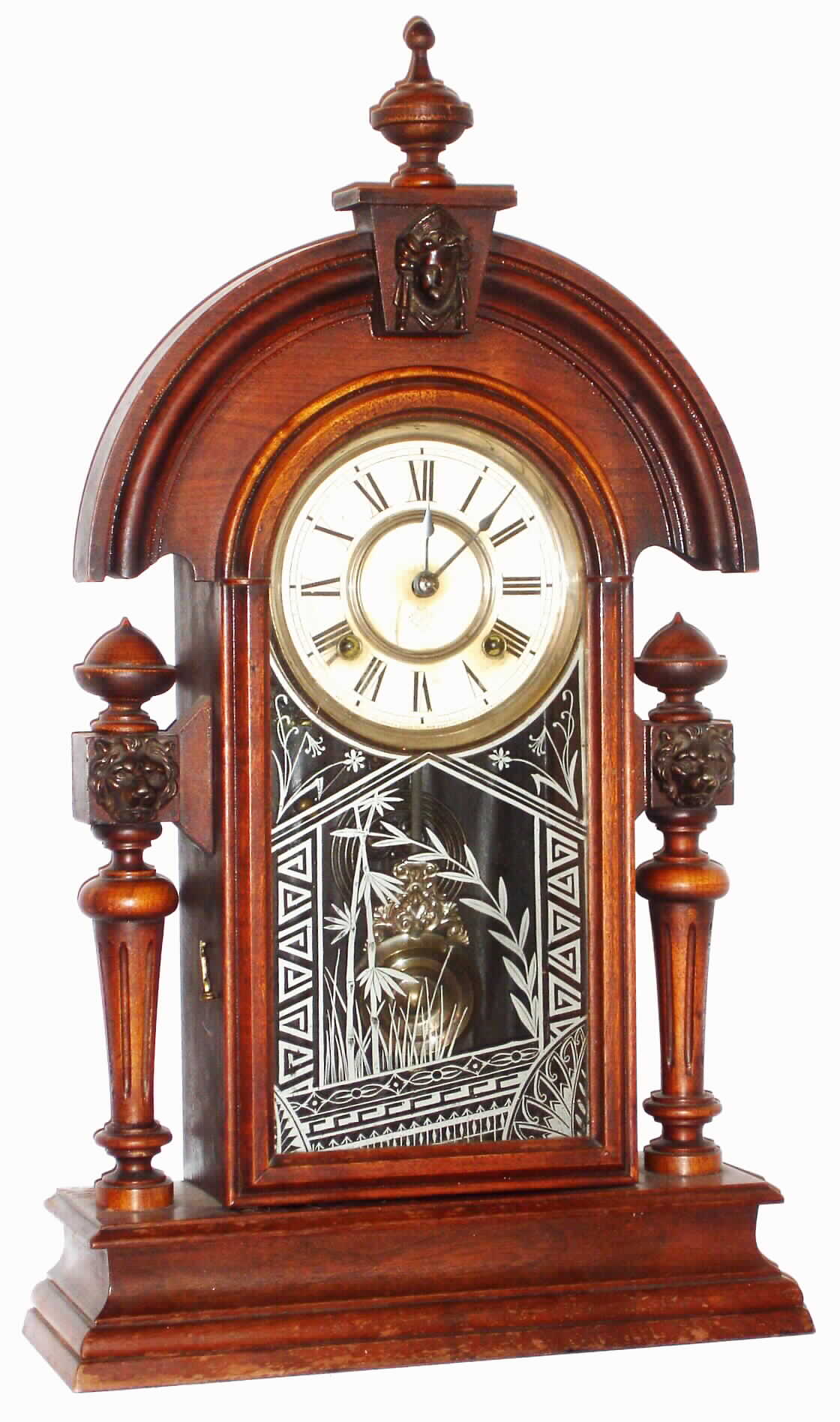 Ansonia Clock Co. "King" black walnut 8 day, time and strike parlor clock, c1880 — Antique Clocks Price Guide