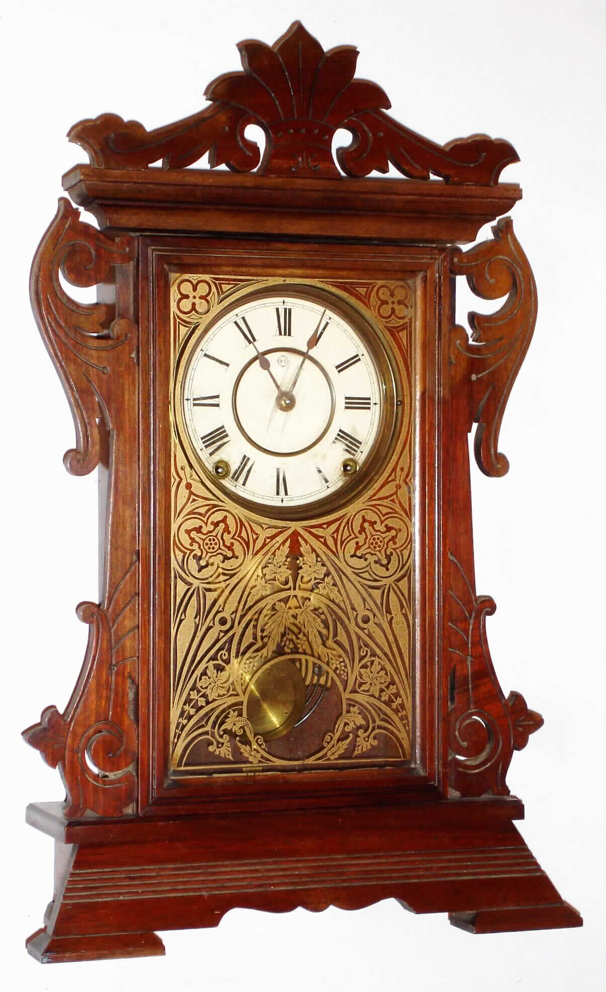 Seth Thomas Clock Co., Thomaston, Conn., "Newark" walnut time and strike 8 day city clock, 1889 — Antique Clocks Price Guide