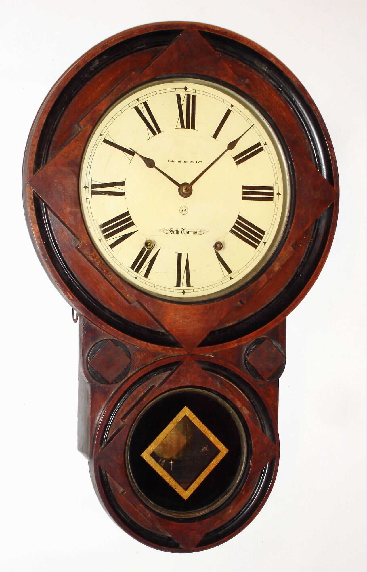 Seth Thomas Clock Co., Thomaston, Conn., "SIGNET V.P." walnut 8 day, time and strike wall clock, c1880 — Antique Clocks Price Guide