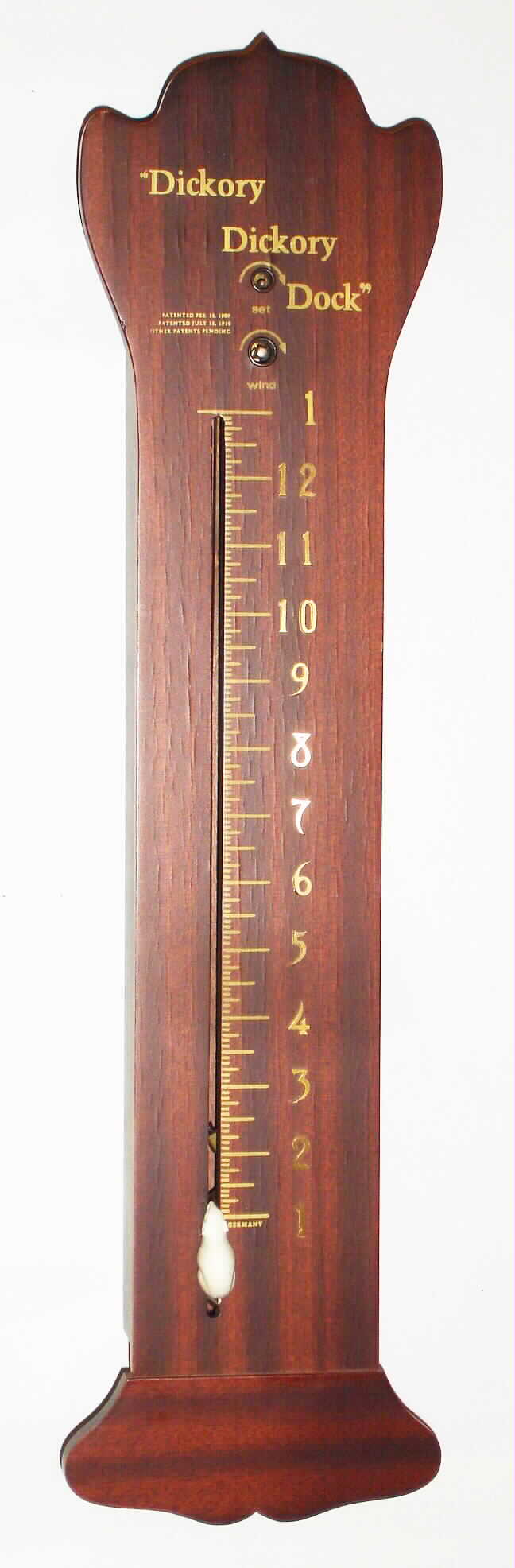 Horolovar Co, New York [Charles Terwilliger] reproduction "Hickory Dickory Dock" mouse clock, 8 day, time with bell on the hour, c1970 — Antique Clocks Price Guide