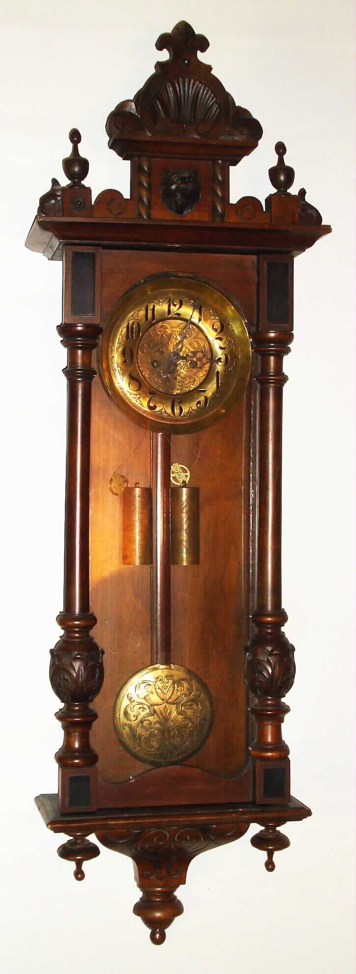 Gustav Becker, Freiburg, Germany, walnut 8 day, time and strike two weight Vienna regulator, c1890 — Antique Clocks Price Guide