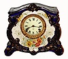 Ansonia Clock Co., New York, "La Landes" Royal Bonn 8 day, time and strike porcelain mantel clock, c1910