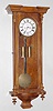 Vienna Regulator, "W. Schonberger Wien", 2 weight walnut time and strike wall clock, c1870