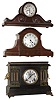 Clocks- 3 (Three) Connecticut 8 day, time and strike wood case mantel clocks, Ingraham and Seth Thomas, early 20th century