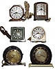 Clocks- 6 (Six) Deco Telechron, Ashland Mass. electric desk models in metal, glass and Bakelite cases, 4 have alarm, c1935
