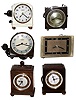 Clocks- 6 (Six) Deco Hammond Clock Co., Chicago, wood, metal and Bakelite cases, c1930