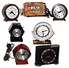 Clocks- 7 (Seven) Deco Bakelite electrics in various colors by important makers, c1930