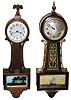 Clocks- 2 (Two) New Haven small mahogany 8 day banjos, striker is the Winetka model, c1929