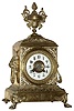 French cast brass 8 day, time and strike mantel clock, c1900