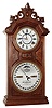 Ithaca Calendar Clock Co., NY, "No. 8 Shelf Library" walnut 8 day, time and strike double dial calendar clock, c1880